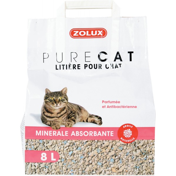 Zolux Pure Cat Litière Minérale Absorbante 8L