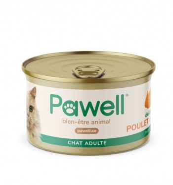 Terrine huile de chanvre Pure viande pour chat Pawell sur Geranimoi
